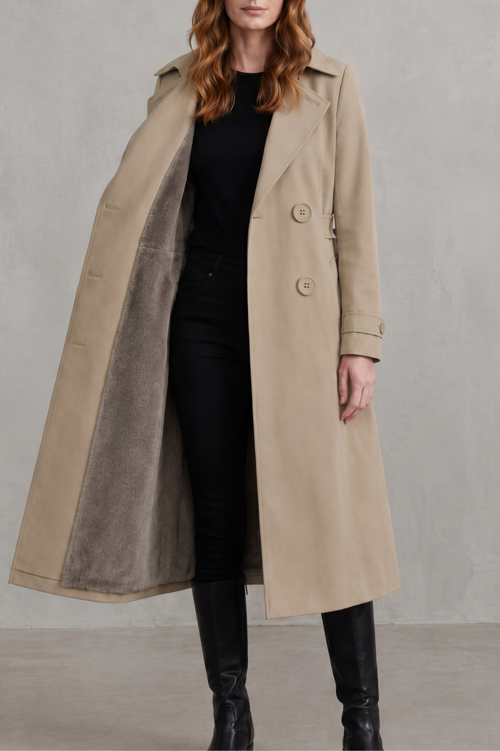 Grazia | Cappotto Doppiopetto Con Fodera Interna Calda E Collo Classico