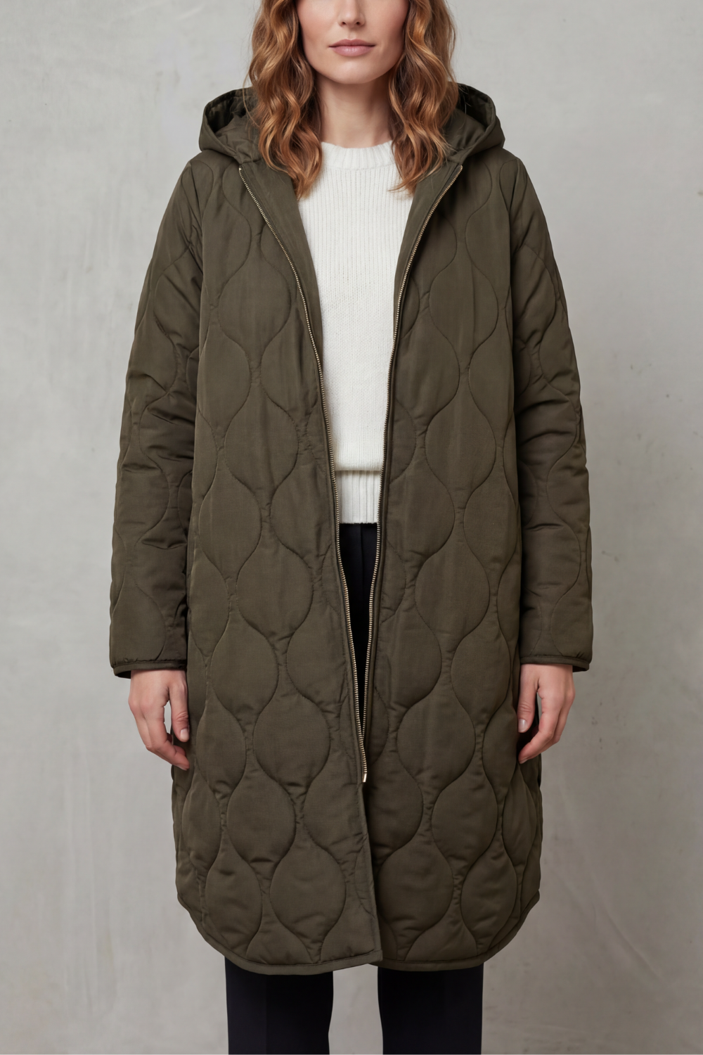 Silvia | Parka Trapuntato con Cappuccio e Silhouette Lunga
